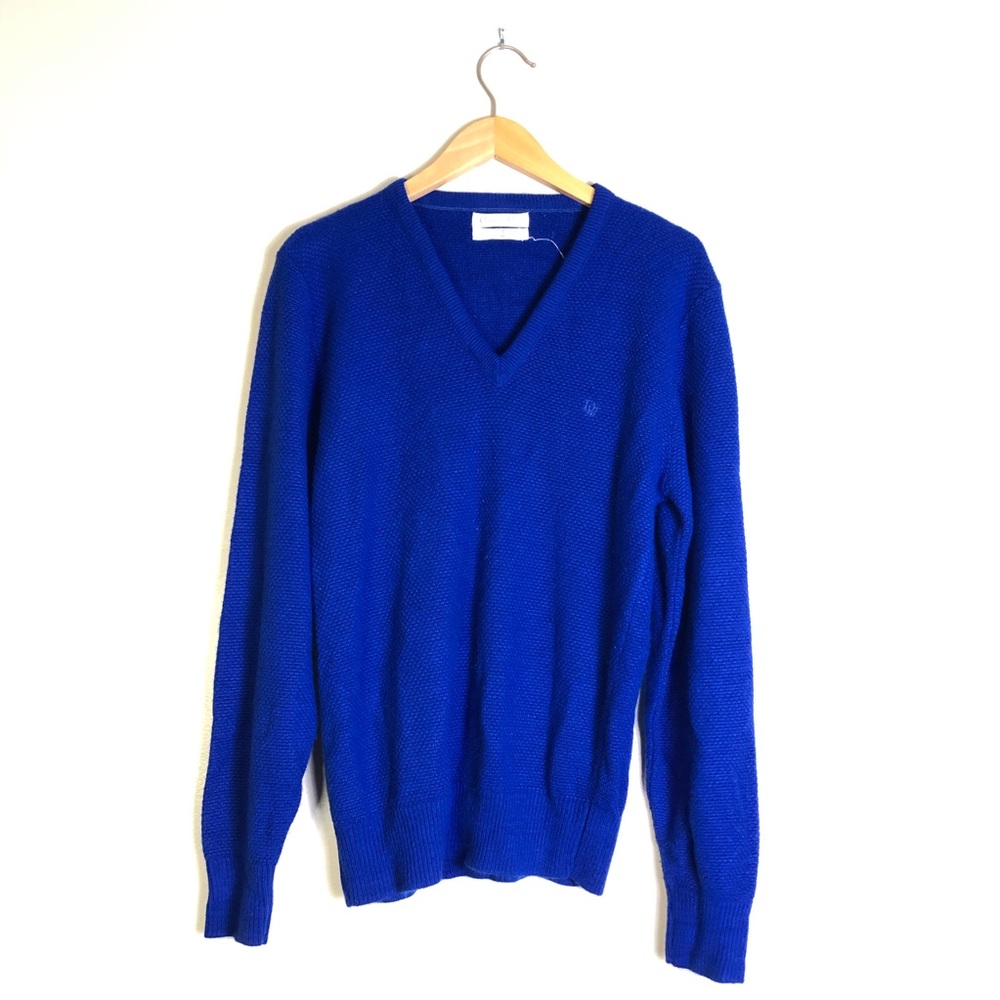 Men's Christian Dior Blue V Neck Sweater
